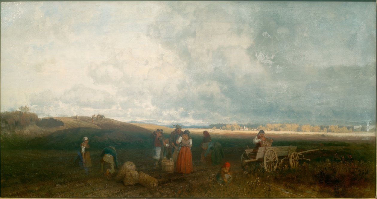 Kartoffelhøst i Chiemgau af Joseph Wopfner