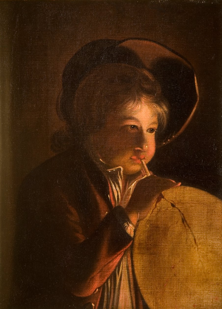 Dreng blæser blære i levende lys af Joseph Wright of Derby