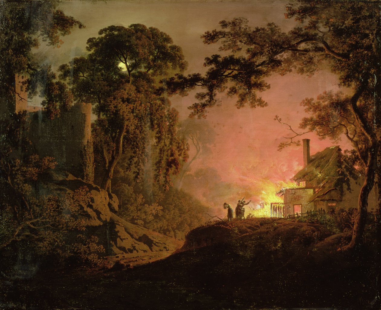 Sommerhus I Brand af Joseph Wright of Derby
