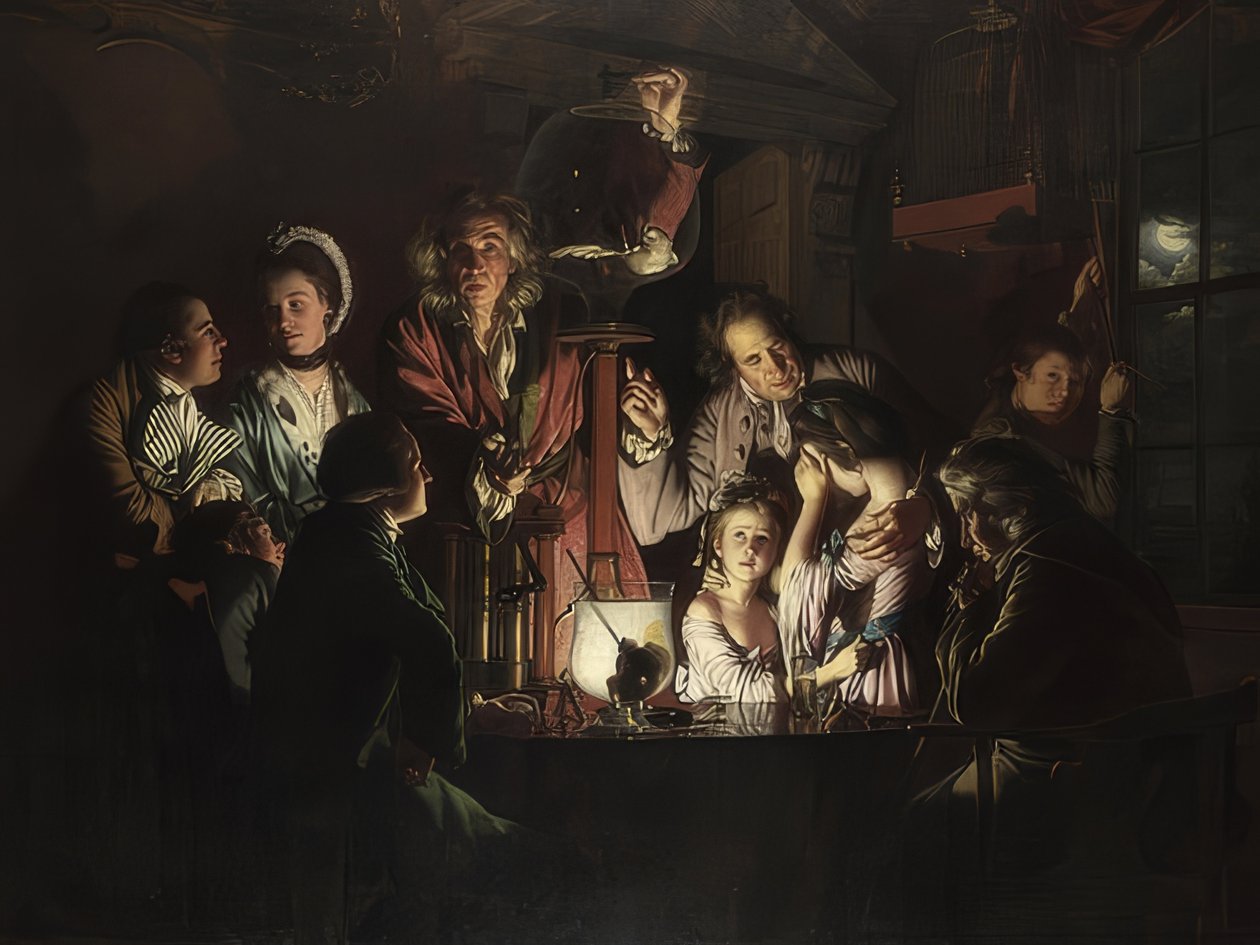 Forsøget med fuglen i luftpumpen. 1768 af Joseph Wright of Derby