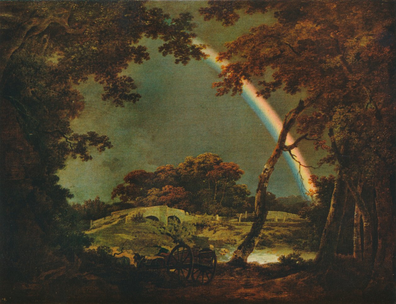 Landskab med en regnbueeffekt, 1794, 1930. af Joseph Wright of Derby