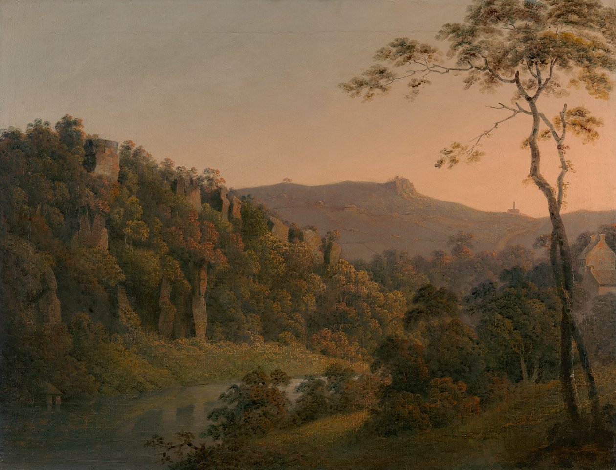 Matlock Dale ser mod Black Rock Escarpment af Joseph Wright of Derby