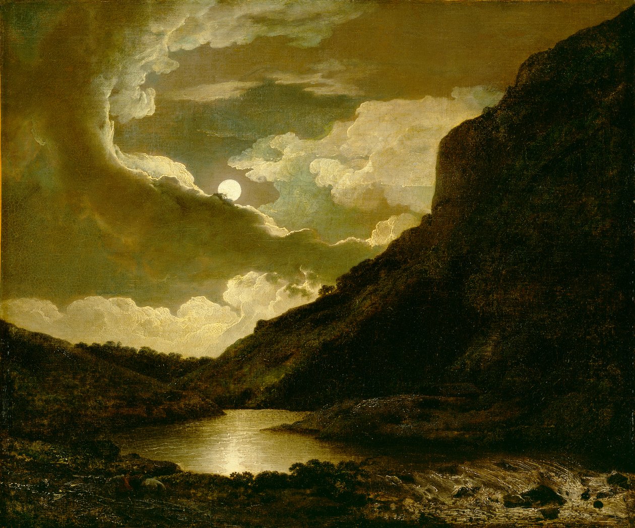Matlock Tor af Moonlight, ca. 1778 af Joseph Wright of Derby