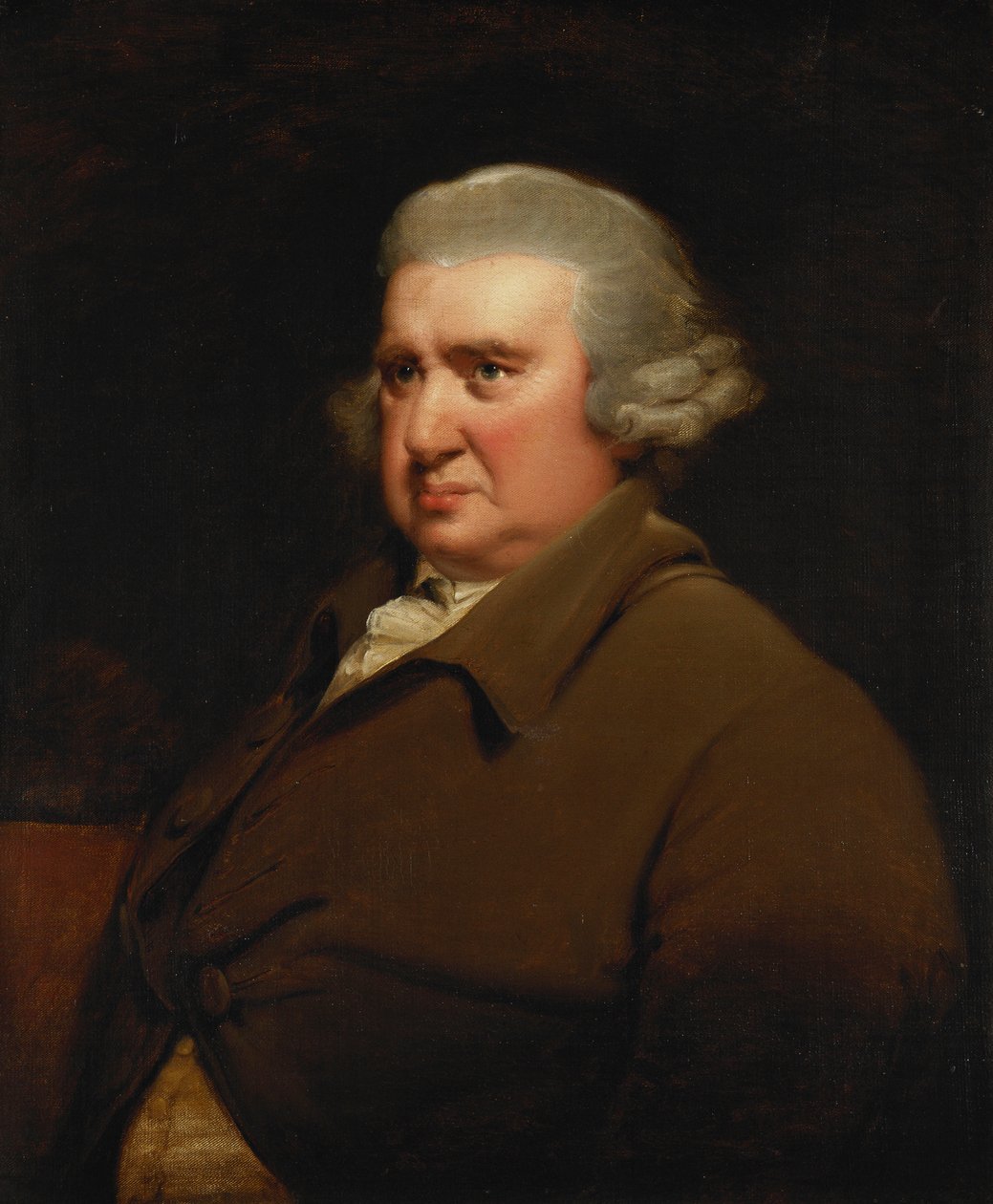 Portræt af Erasmus Darwin, Halv Længde, i en Buff Coat og hvid skjorte, af Joseph Wright of Derby