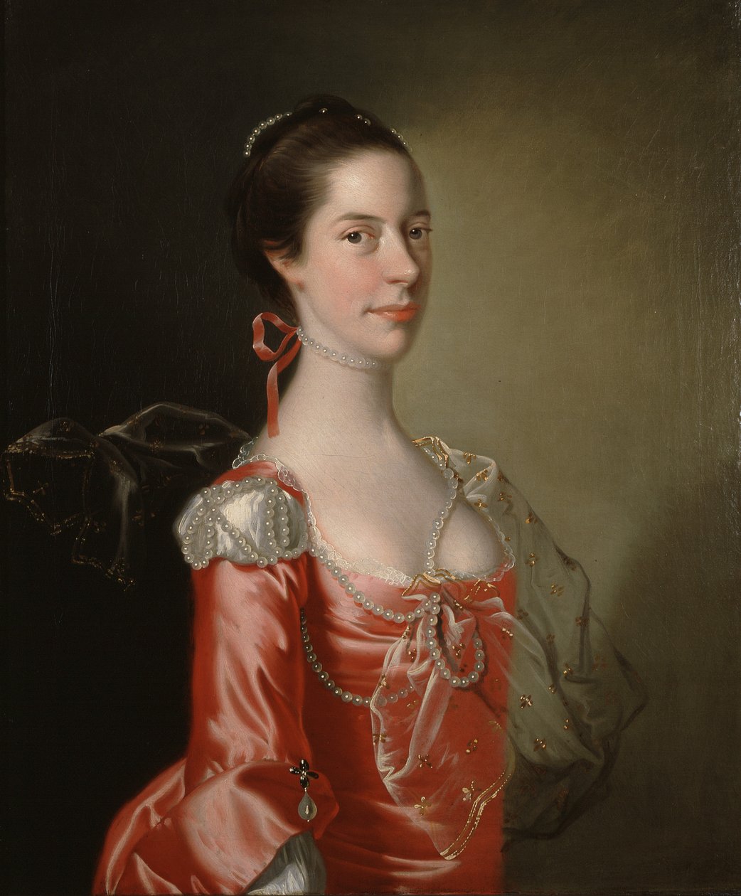 Portræt af en dame, ca. 1760 (olie på lærred) af Joseph Wright of Derby