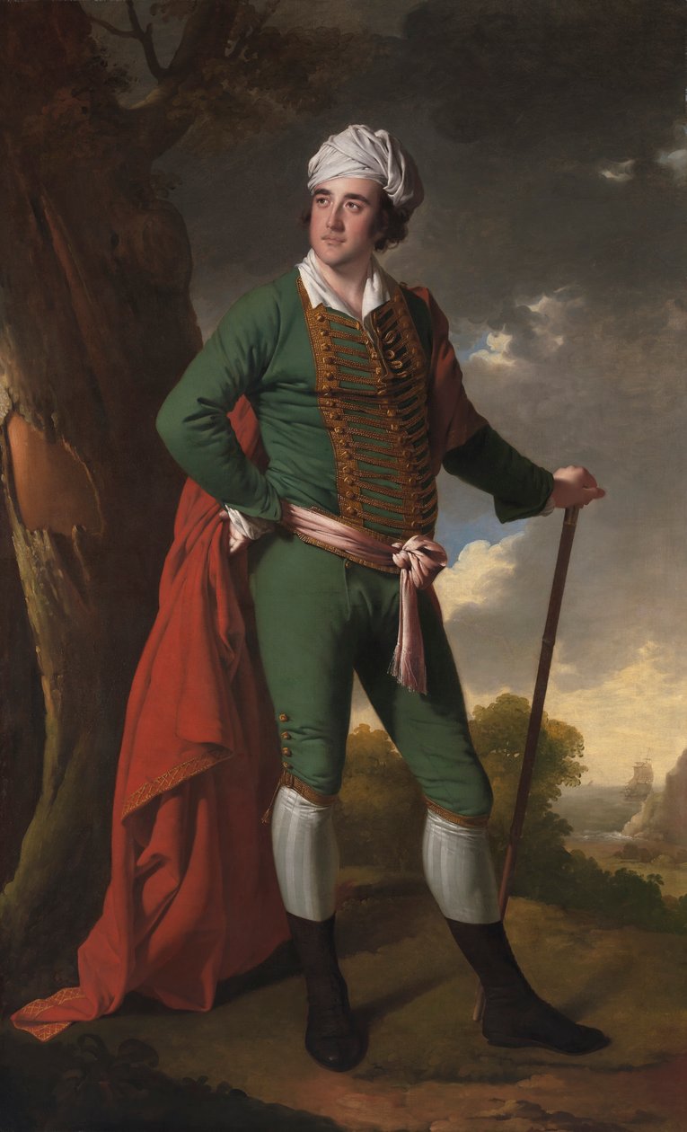 Portræt af en mand, kendt som "den indiske kaptajn" af Joseph Wright of Derby