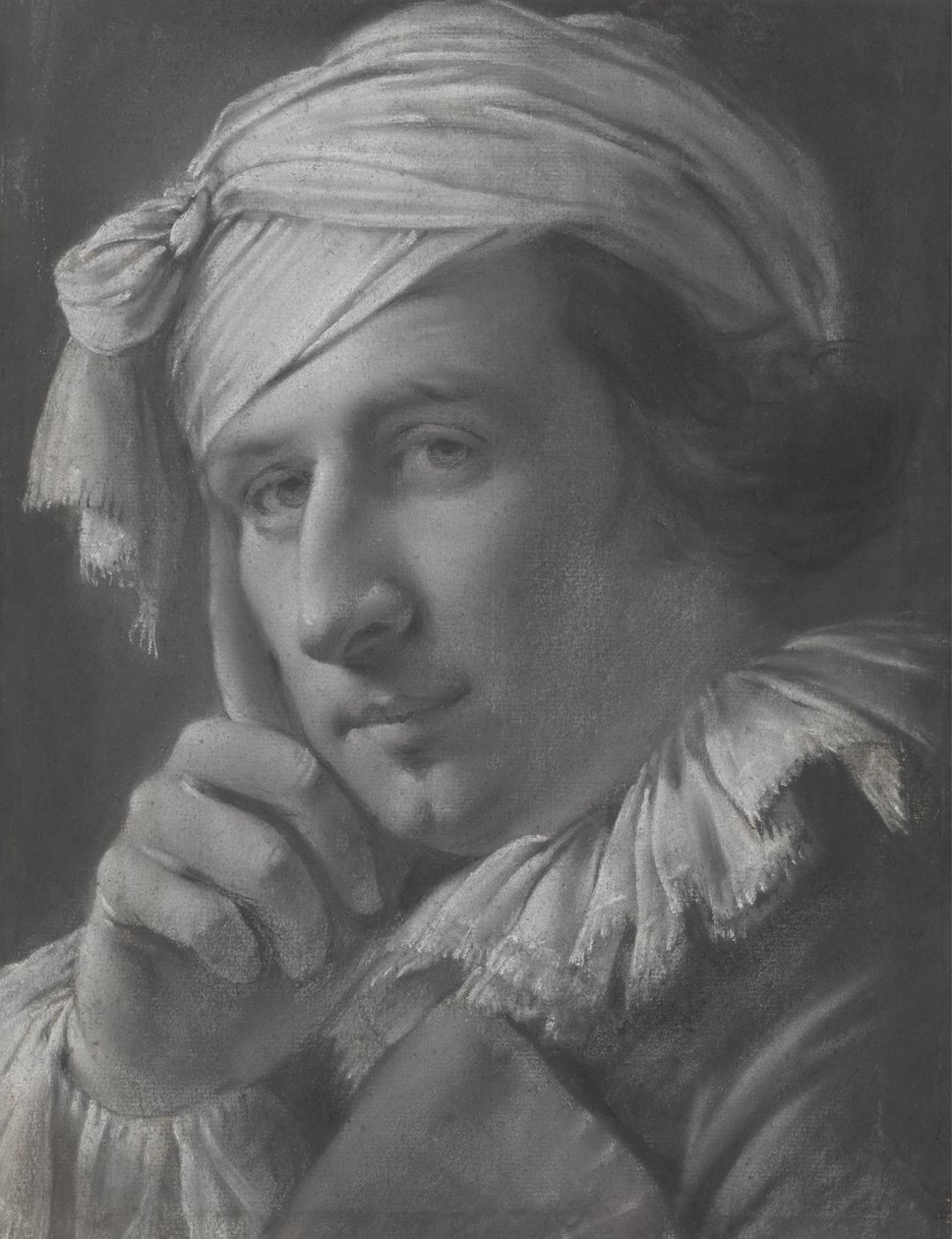 Portræt af en mand, ca. 1768 (kridt og kul på papir) af Joseph Wright of Derby