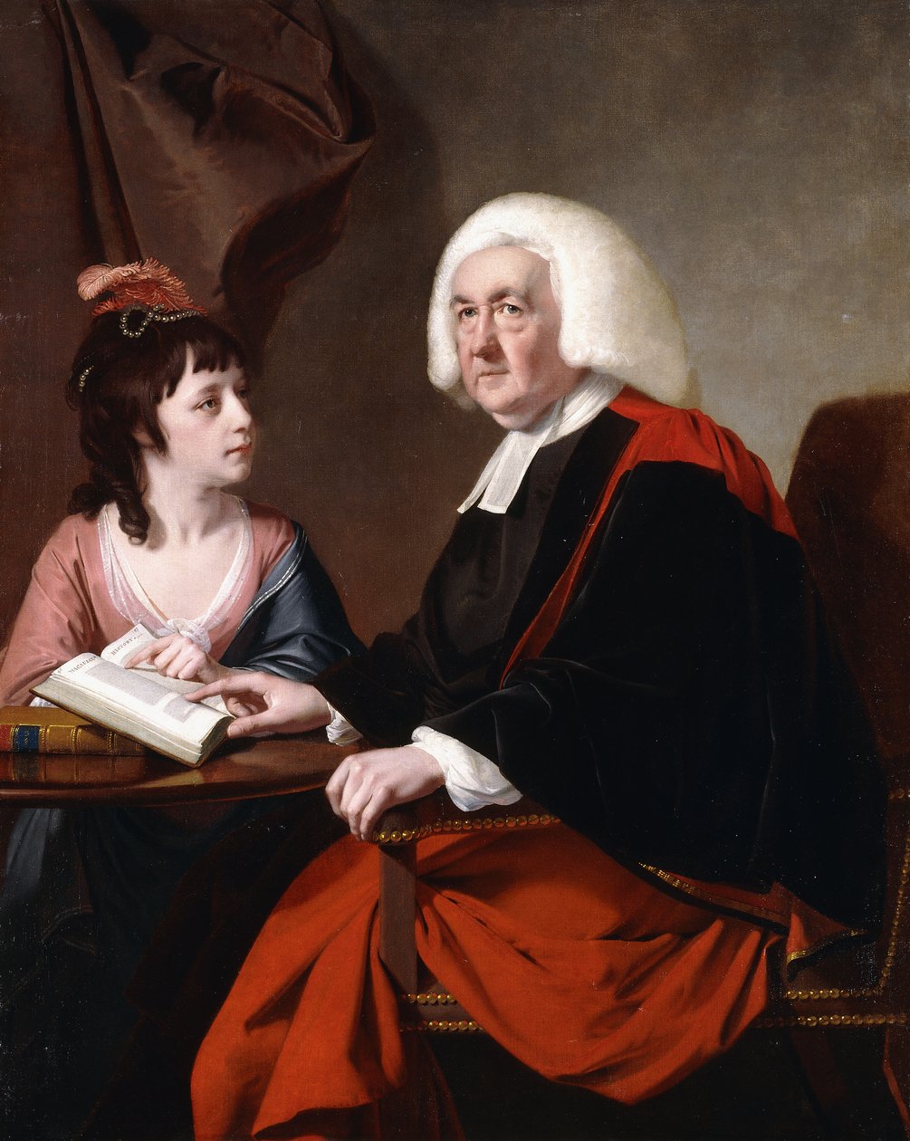 Portræt af Rev.Thomas Wilson D.D. og hans adopterede datter, frøken Catherine Mcauley, af Joseph Wright of Derby