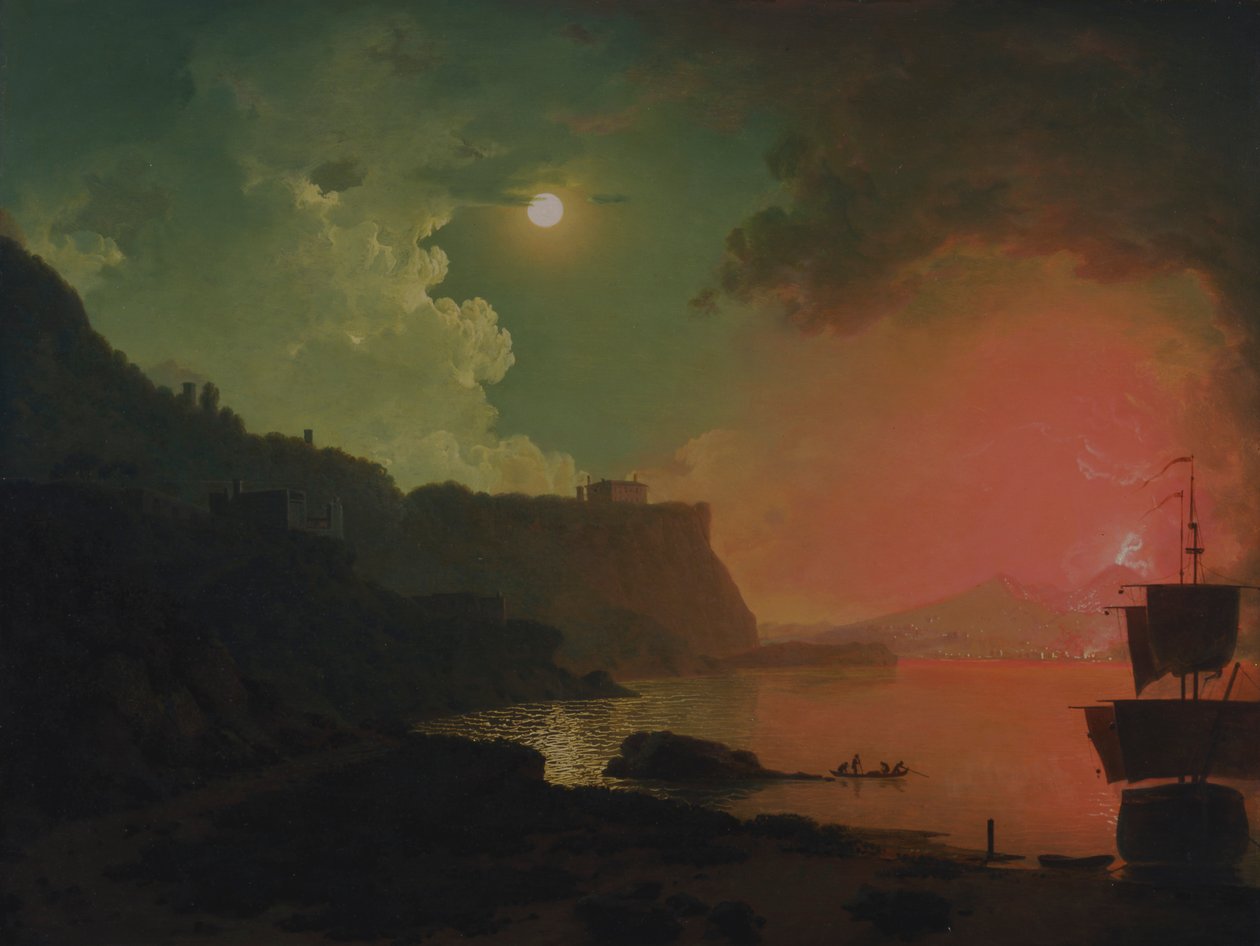 Vesuv fra Posillipo af Joseph Wright of Derby