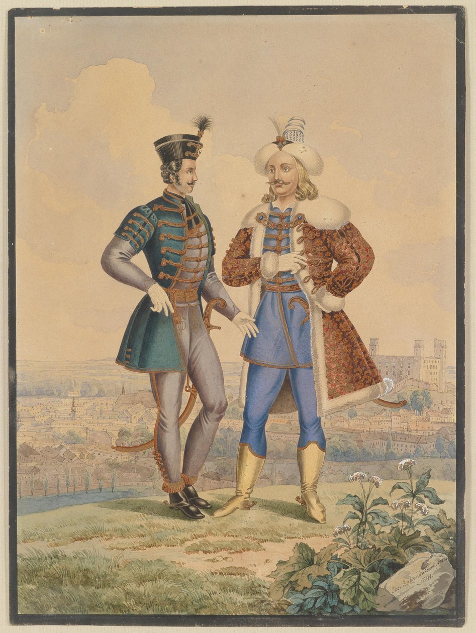 Husar og osmannisk foran en by af Joseph Zahradniczek the Elder