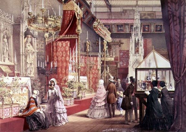 Stor udstilling: Medieval Court, tegnet af Pugin, 1851 (se også 205263) af Joseph after Nash