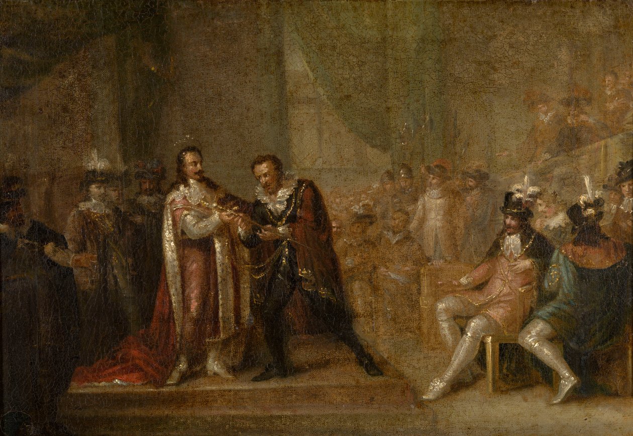 Peter Paul Rubens accepterer et sværd fra Charles I af England af Joseph de Cauwer