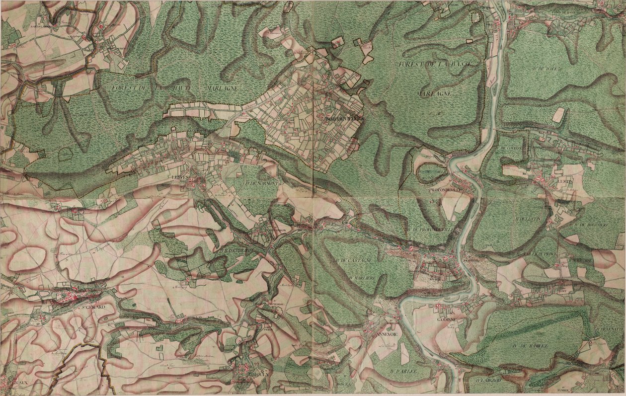 Kort over St. Gerard - Saint -Gérard af Joseph de Ferraris