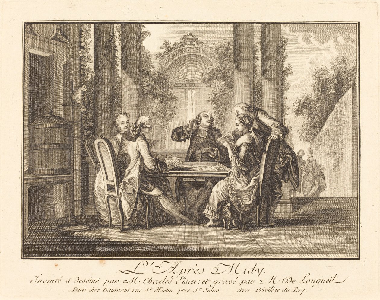 Eftermiddagen af Joseph de Longueil after Charles Eisen
