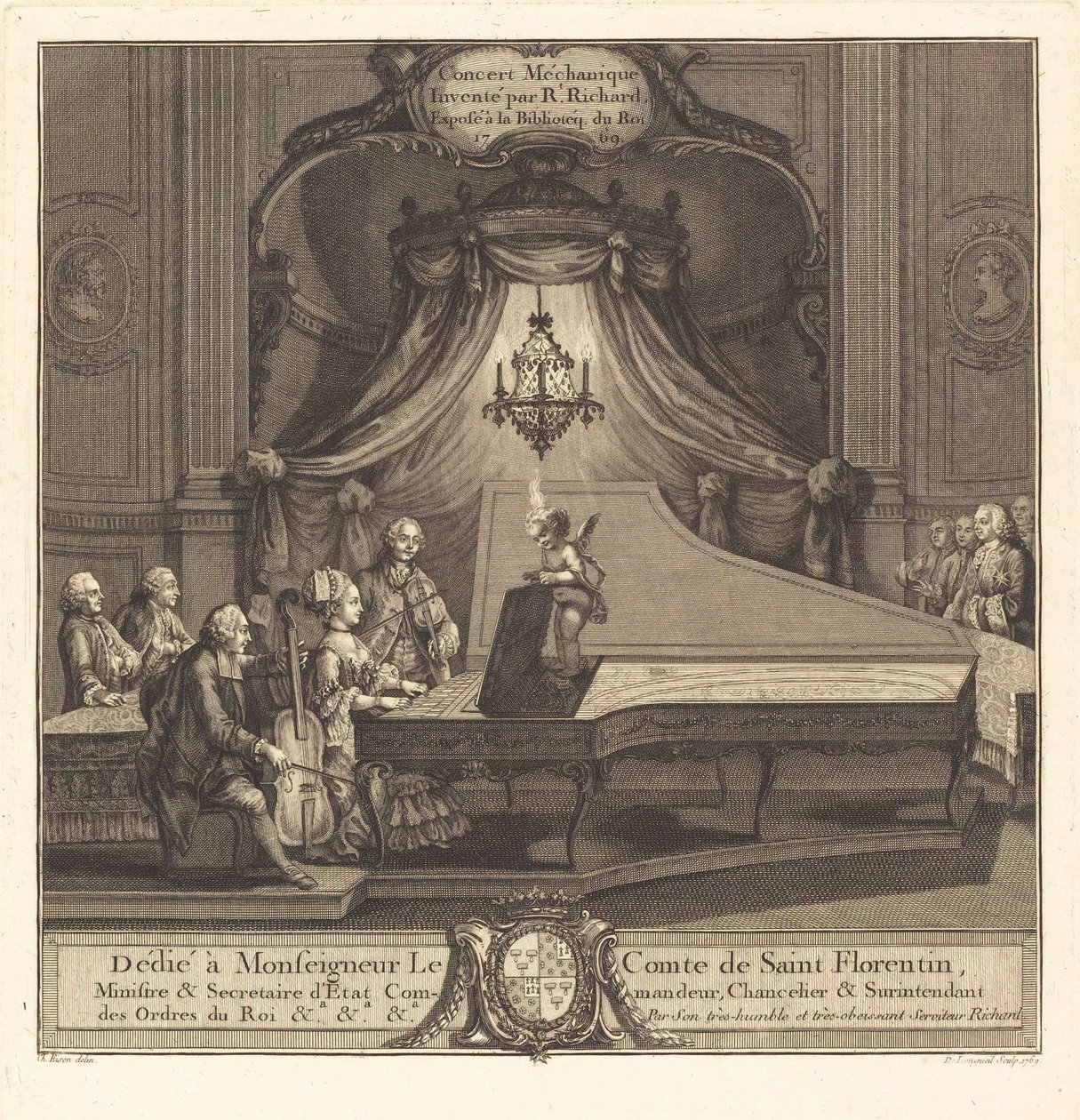 Den mekaniske koncert af Joseph de Longueil after Charles Eisen