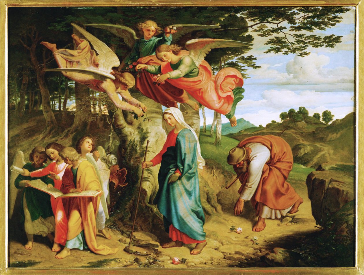 Gang Mariae ueber das Gebirge - Jomfru Marias vandring over bjergene ... (maleri på lærred) af Joseph von Fuhrich