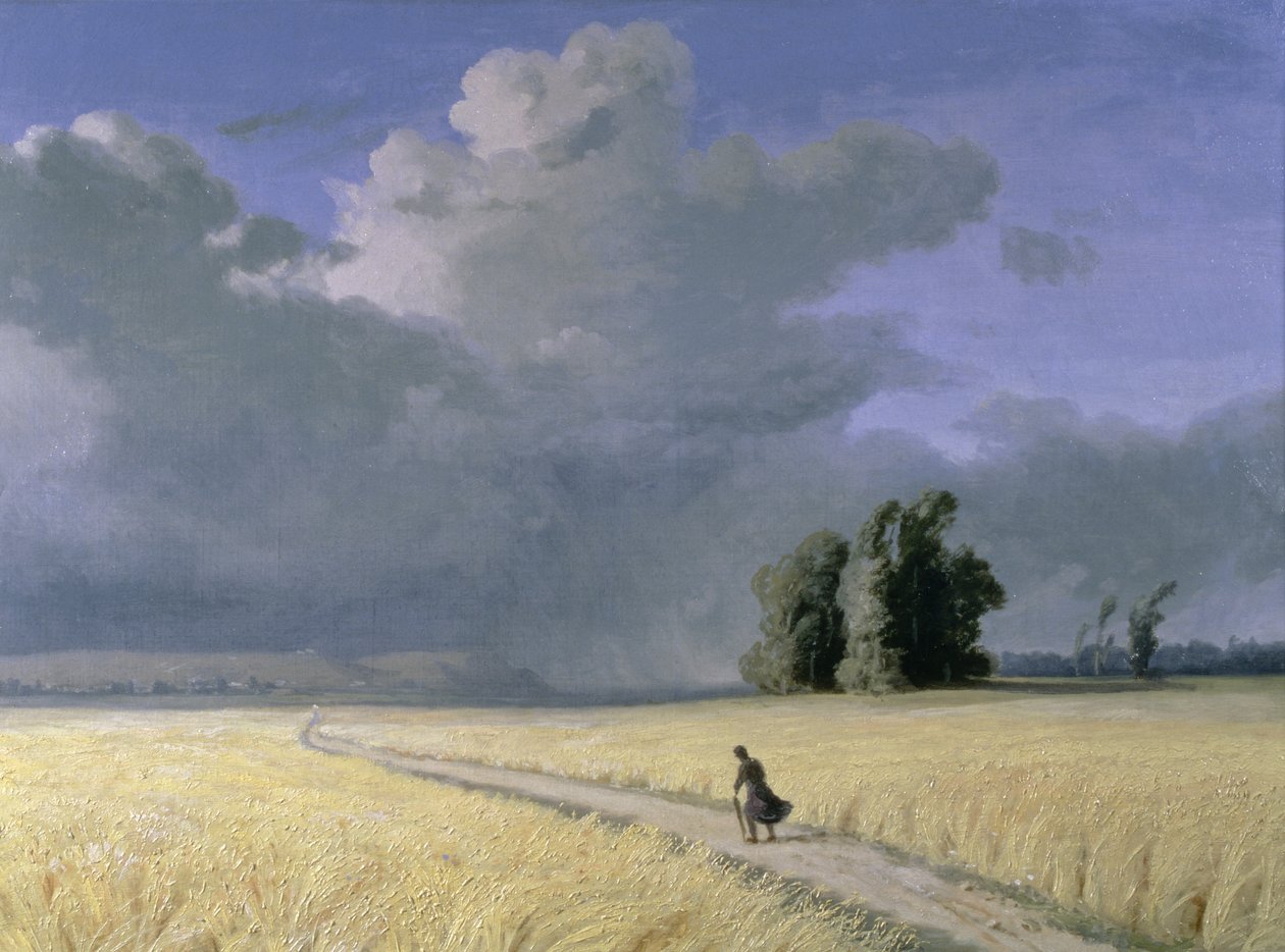 Kornmark nær Calais af Josephine Bowes