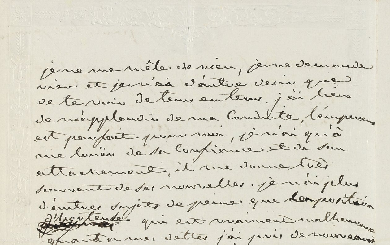 Autografbrev til Eugene de Beauharnais, Paris, 2. januar 1809 (pen og blæk på papir) af Josephine de Beauharnais