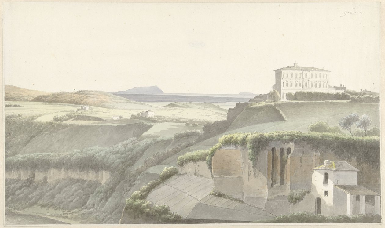 Landskab ved Genzano di Roma af Josephus Augustus Knip