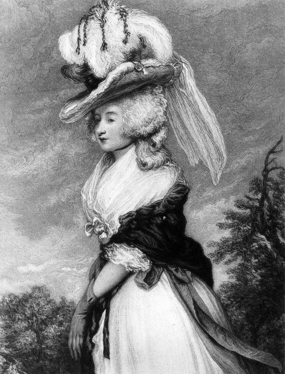 Lady Letitia Lade, mezzotint af Frederick Bromley, ca. 1785 (mezzotint) af Joshua Reynolds
