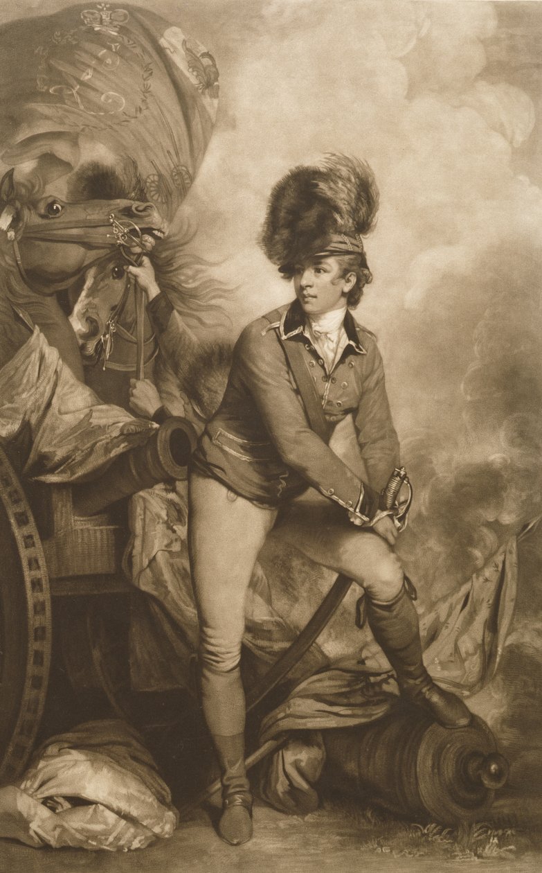 Oberstløjtnant Banastre Tarleton, indgraveret af John Raphael Smith, 1782 af Joshua Reynolds