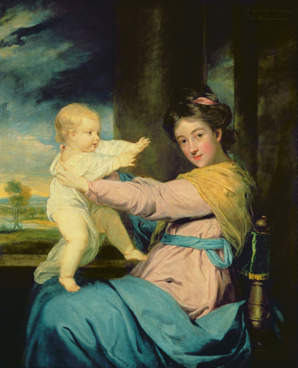 Portræt af Caroline, hertuginde af Marlborough med sin datter Lady Caroline Spencer 1764-67 (for detaljer se 91074) af Joshua Reynolds
