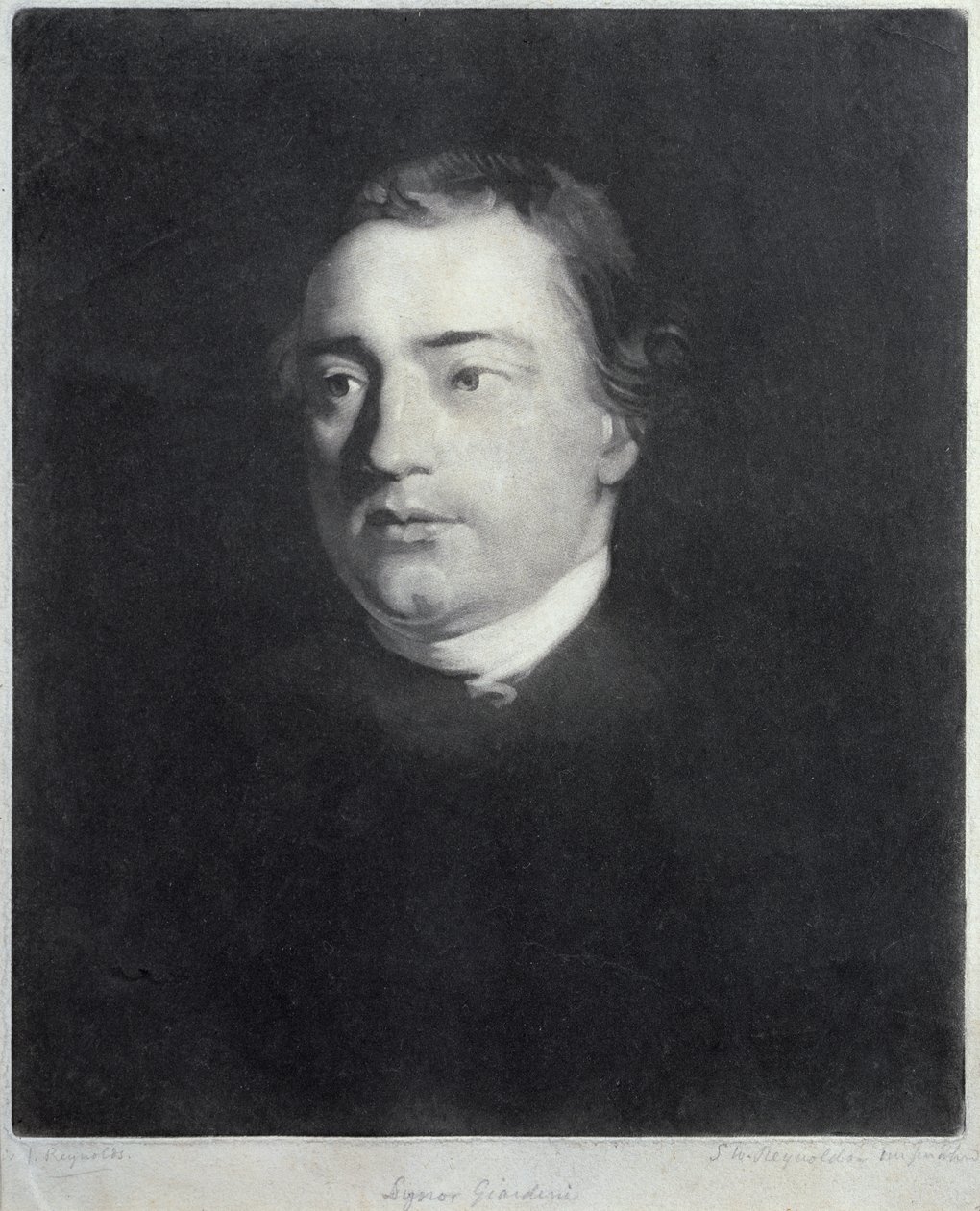 Portræt af Felice de Giardini (1716-96), italiensk violinist, indgraveret af Samuel William Reynolds (1773-1835) af Joshua Reynolds