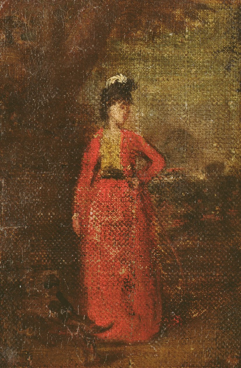 Skitse til Lady Worsley, ca. 1776 (olie på lærred lagt på panel) (se 679) af Joshua Reynolds