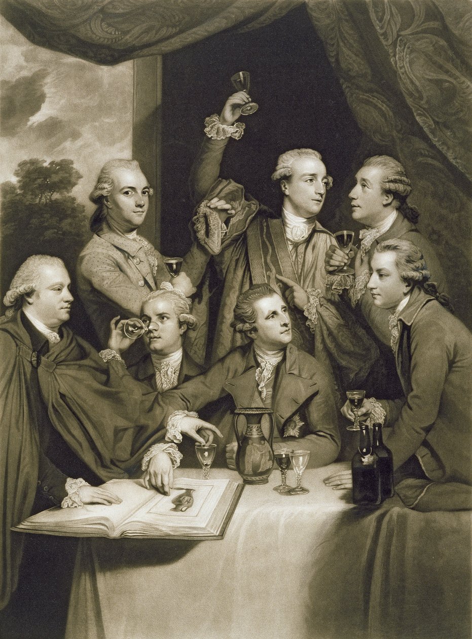 The Dilettanti Society, indgraveret af William Say, 1812 (mezzotint på papir) af Joshua Reynolds