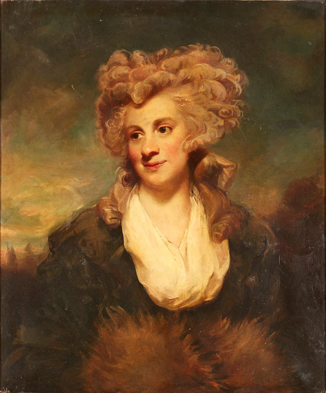 Halvlængde portræt af Lady De Clifford (olie på lærred) af Joshua (after) Reynolds