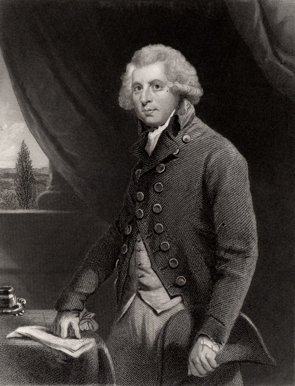 Portræt af Richard B. Sheridan af Joshua (after) Reynolds