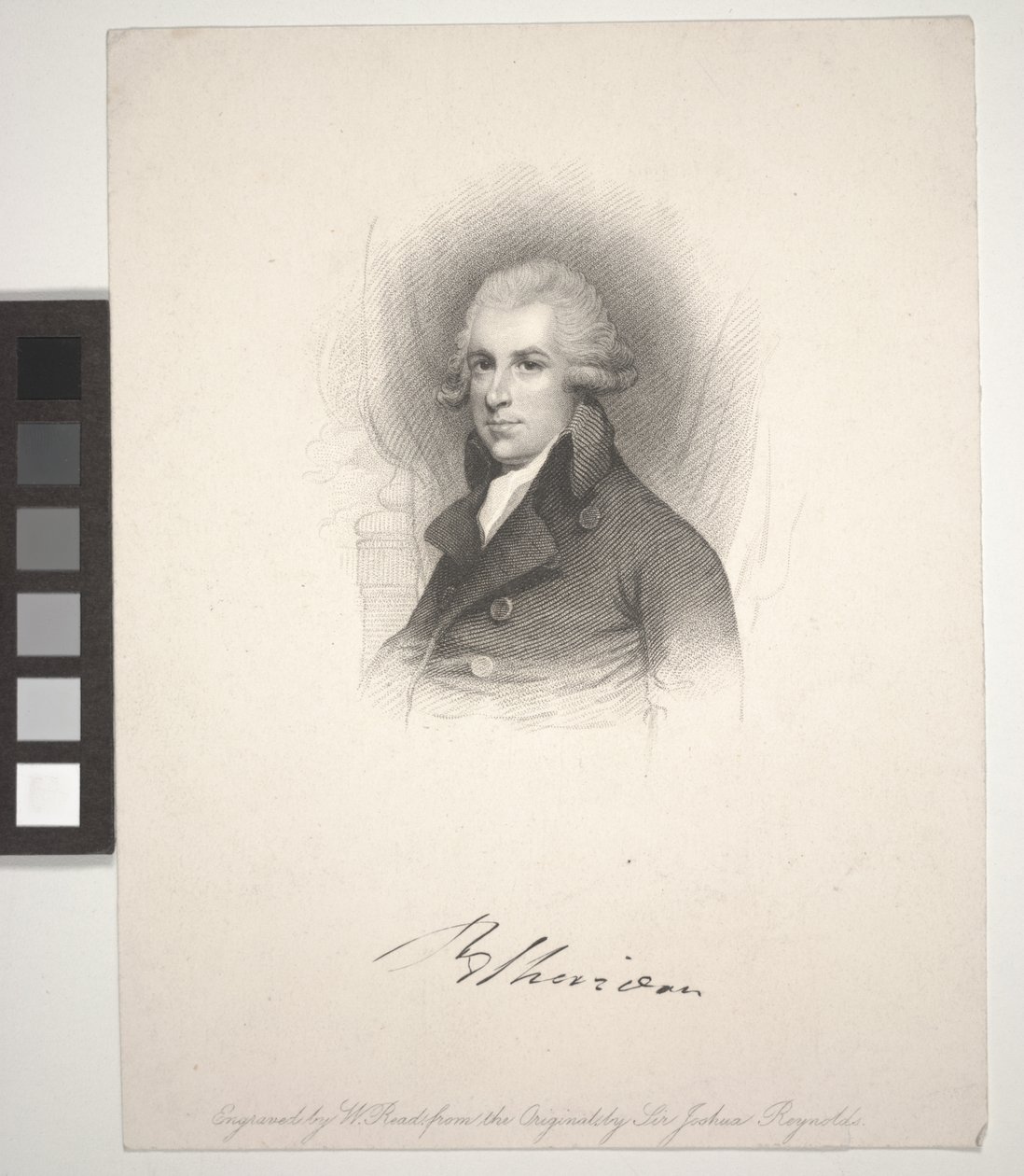 Richard Brinsley Sheridan, graveret af W. Read (1824-1837) af Joshua (after) Reynolds