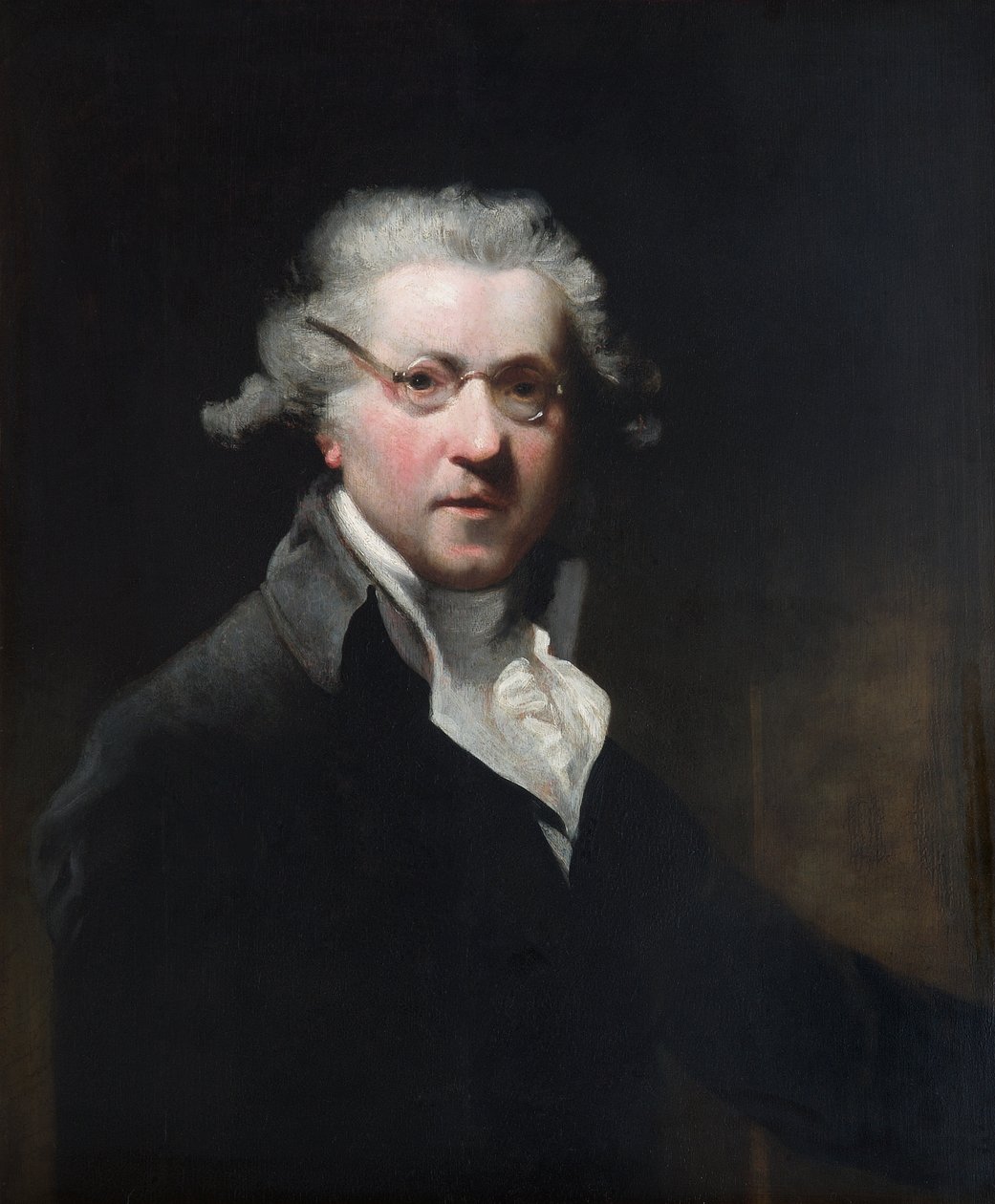 Selvportræt, iført briller, ca. 1788 (olie på panel) af Joshua (after) Reynolds