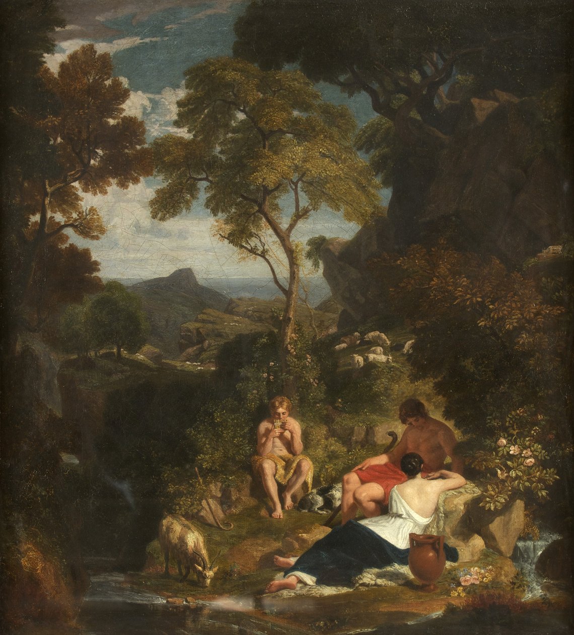 Arcadian Shepherds, ca. 1824 (olie på lærred) af Joshua Cristall