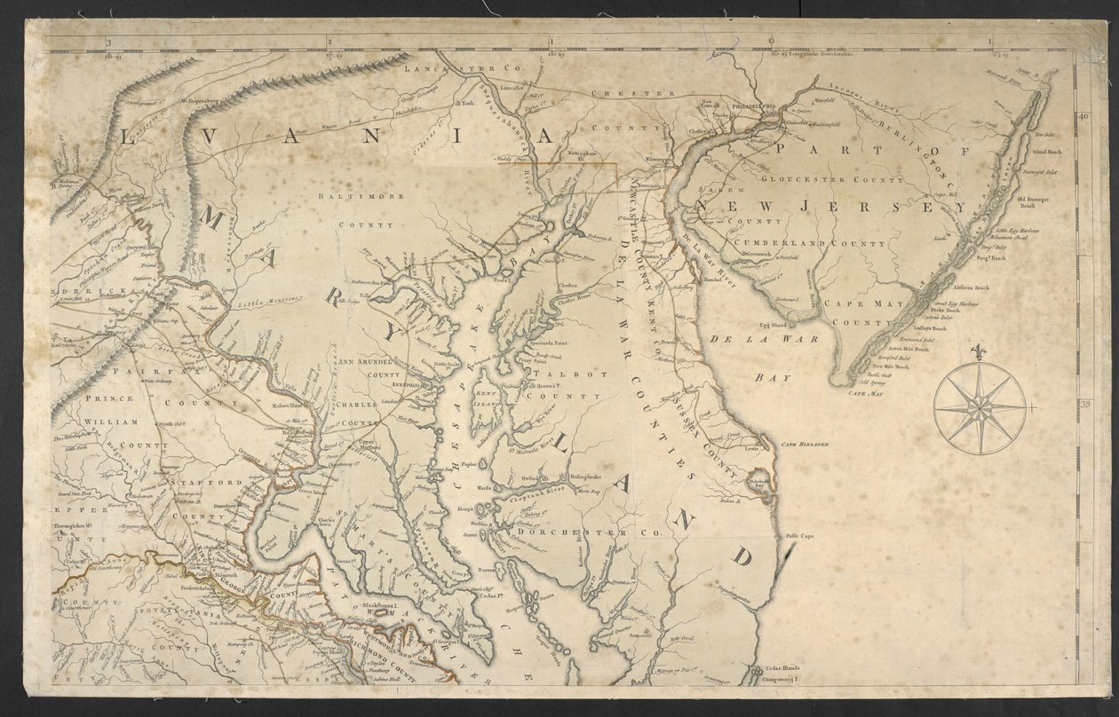 Et kort over den mest beboede del af Virginia... af Joshua and Jefferson Peter Fry