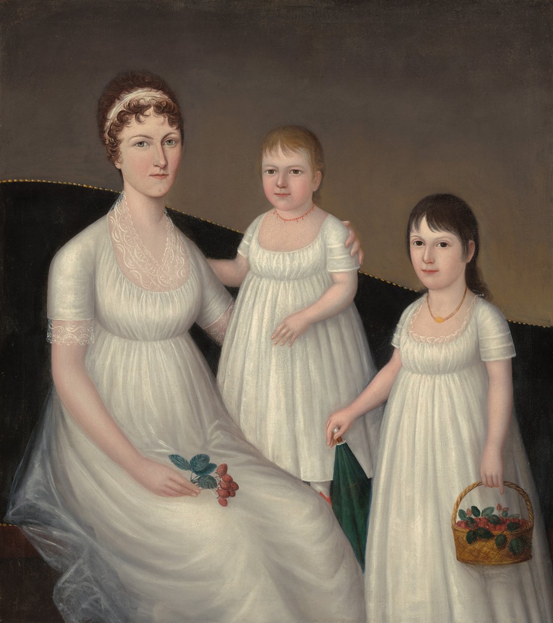 Grace Allison McCurdy (Mrs. Hugh McCurdy) og hendes døtre, Mary Jane og Letitia Grace af Joshua Johnson