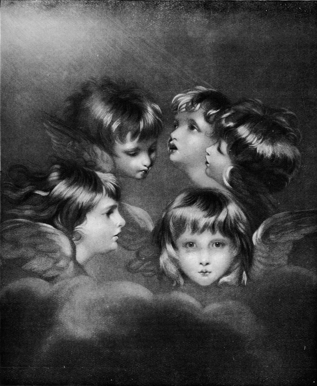 A Childs Portrait in Different Views: Angels Heads, c1786, 1911 af Joshua Reynolds