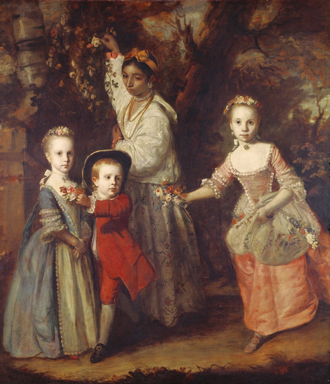 Edward Holden Cruttendens børn med deres indiske Ayah, 1759-1763 af Joshua Reynolds