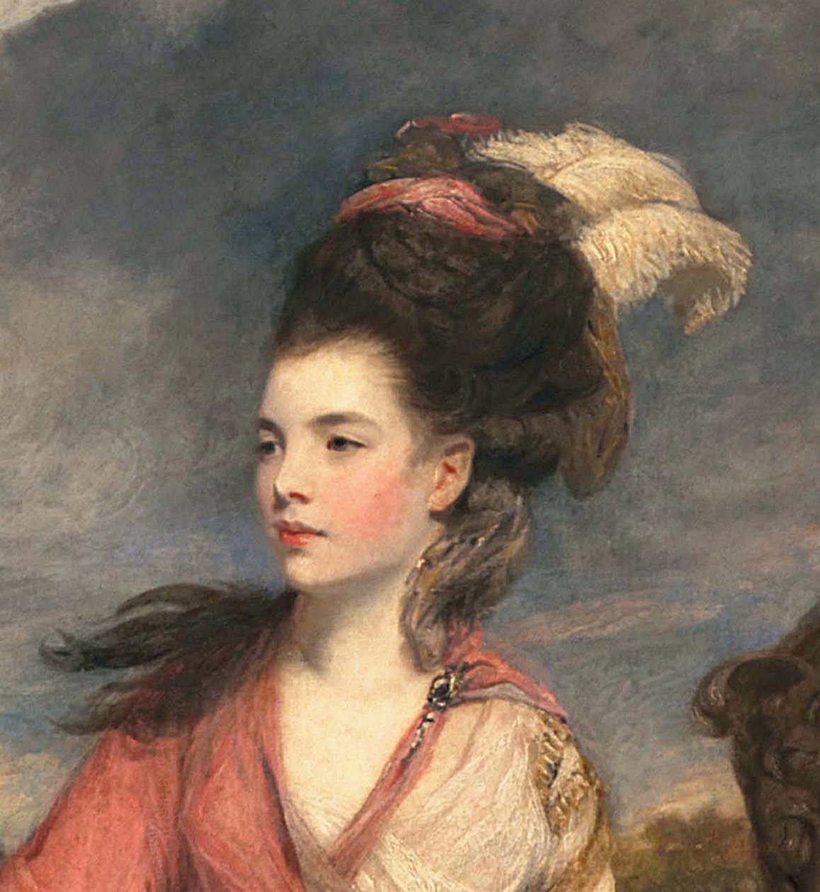 Jane Fleming, senere grevinde af Harrington, ca. 1778-79 olie på lærred detalje af 373099 af Joshua Reynolds