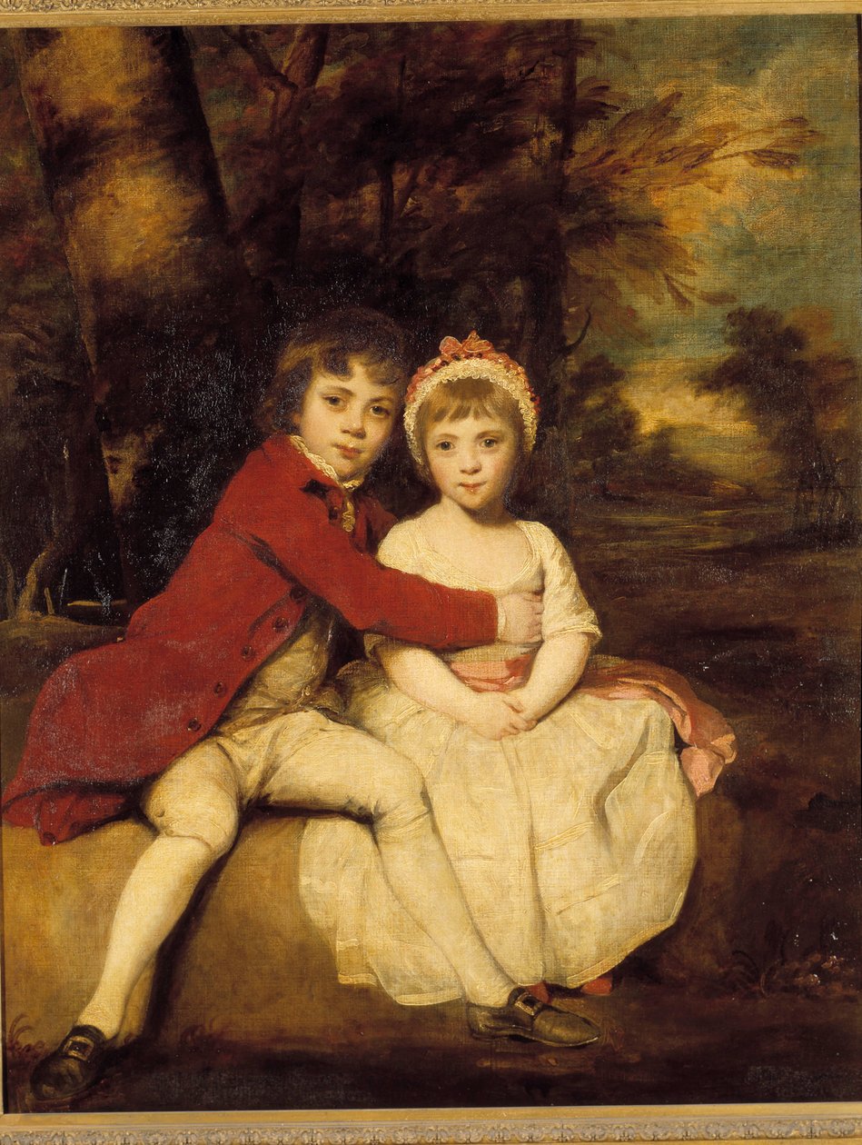John Parker og hans søster Theresa En bror og søster børn, der står kærligt. Maleri af Joshua Reynolds (1723-1792) af Joshua Reynolds