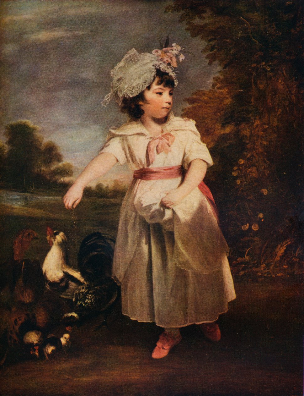 Lady Catherine Pelham Clinton fodrer sine høns, 1781 1931 af Joshua Reynolds