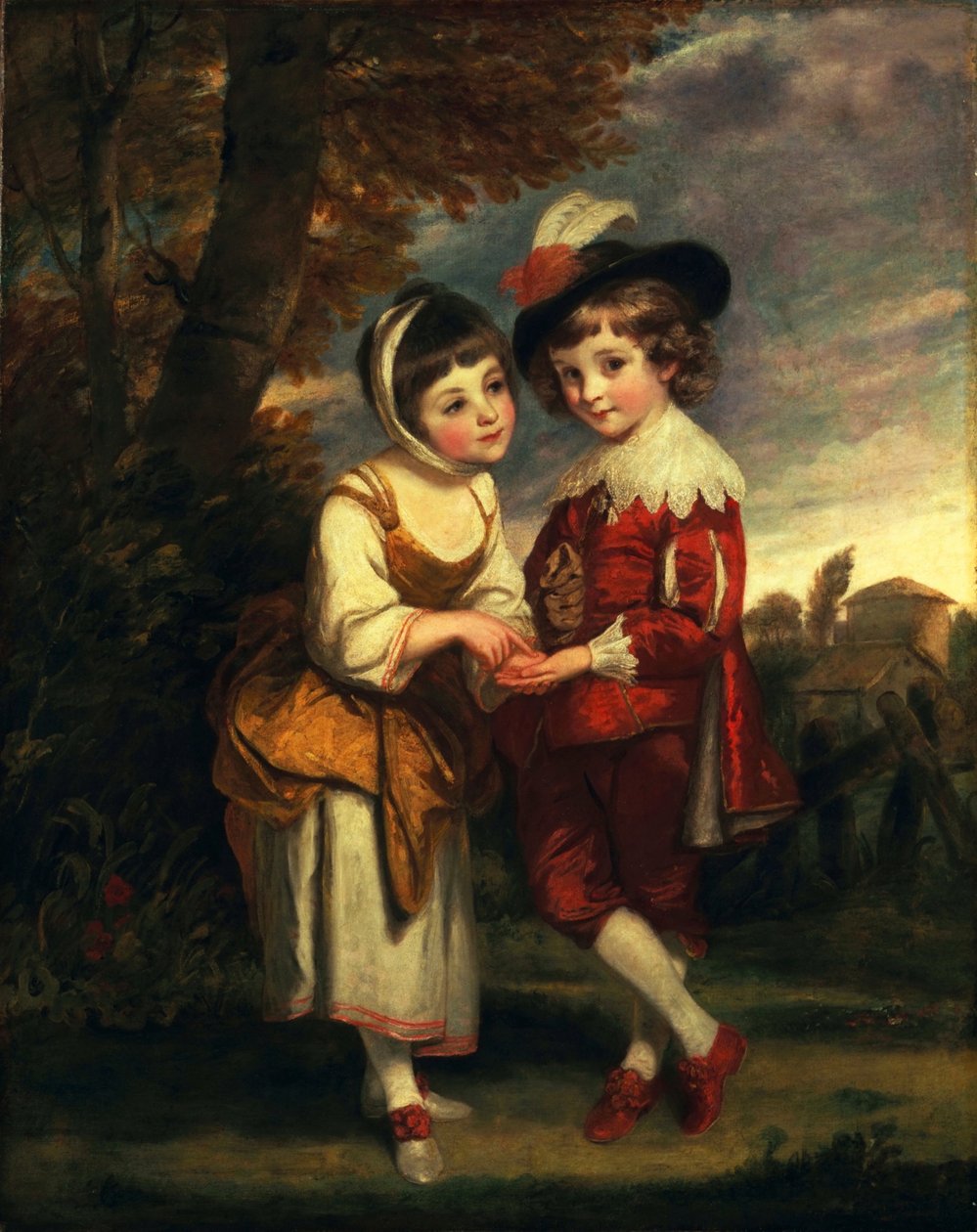 Lord Henry Spencer og Lady Charlotte Spencer, senere Charlotte Nares: De unge spåkoner af Joshua Reynolds