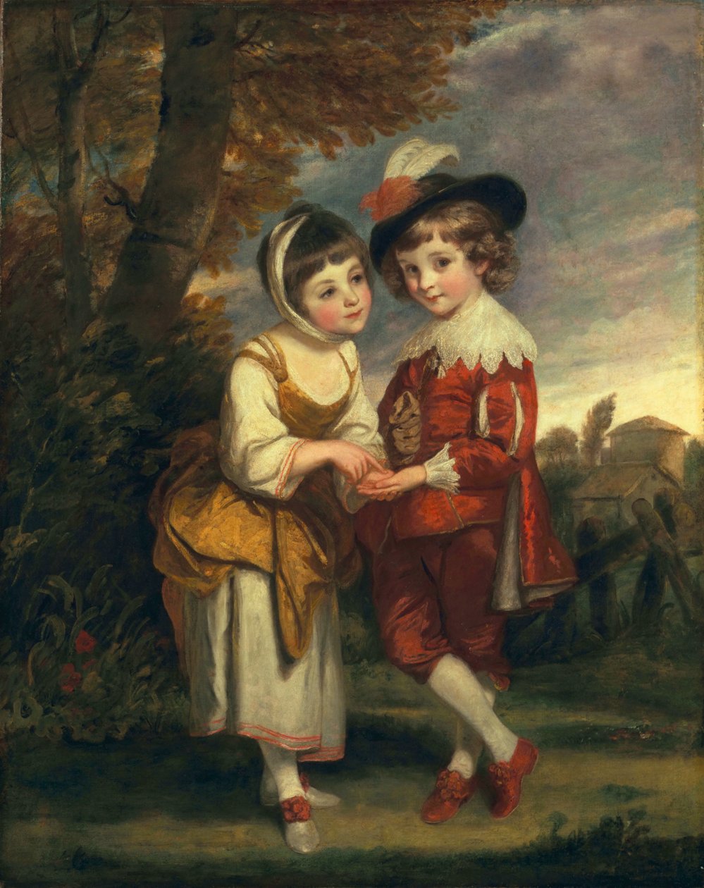 Lord Henry Spencer og Lady Charlotte Spencer, senere Charlotte Nares: The Young Fortune Tellers, ca. 1774-75 af Joshua Reynolds