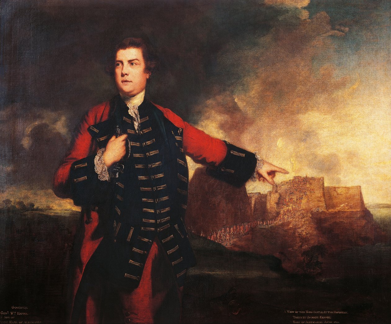 Portræt af den britiske general William Keppel, der stormer Morro Castle, maleri af Joshua Reynolds (1723-1792) af Joshua Reynolds
