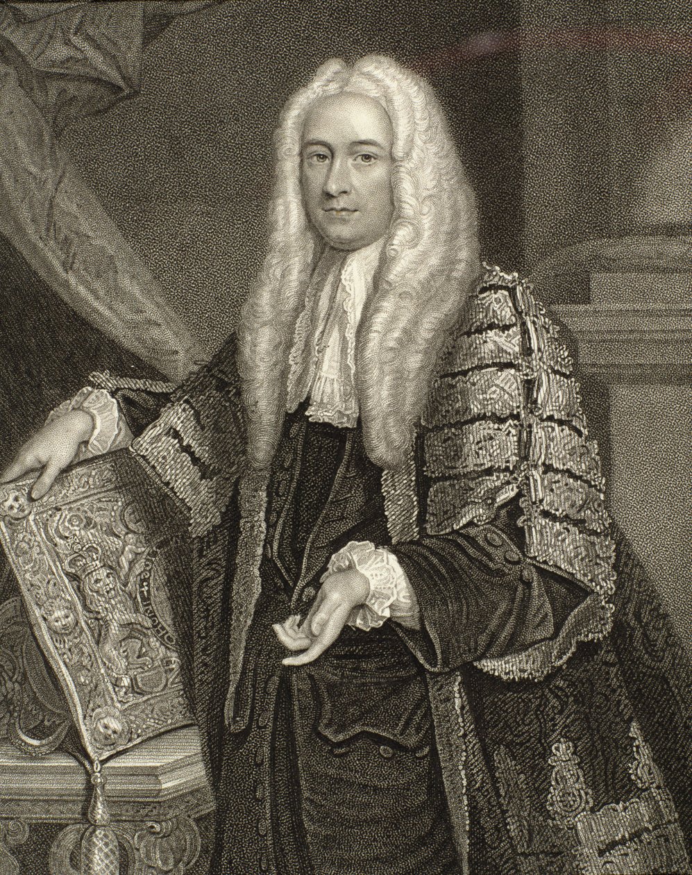 Portræt af Henry Fox, 1. Baron Holland (1705-74), indgraveret af Henry Robinson (fl.1833-51) af Joshua Reynolds