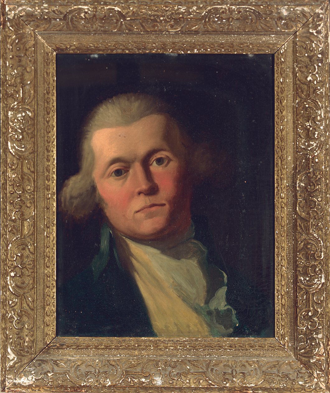 Portræt af en herre, brystlængde, i blå frakke og gul vest af Joshua Reynolds