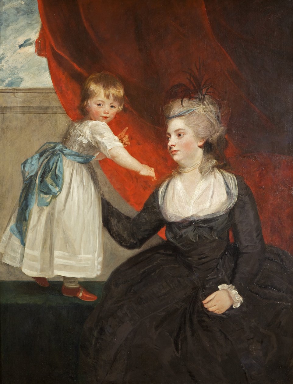 Den ærede Frances Courtenay, Lady Honywood og hendes datter af Joshua Reynolds