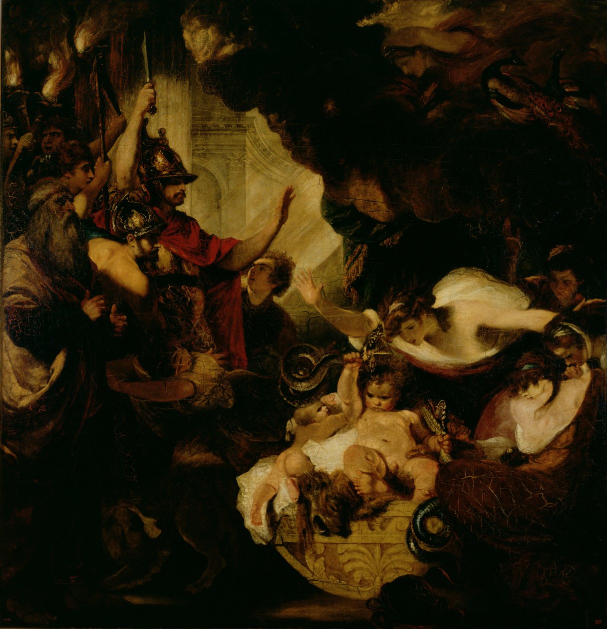 Spædbarnet Hercules kvæler slangerne, 1786-8 af Joshua Reynolds