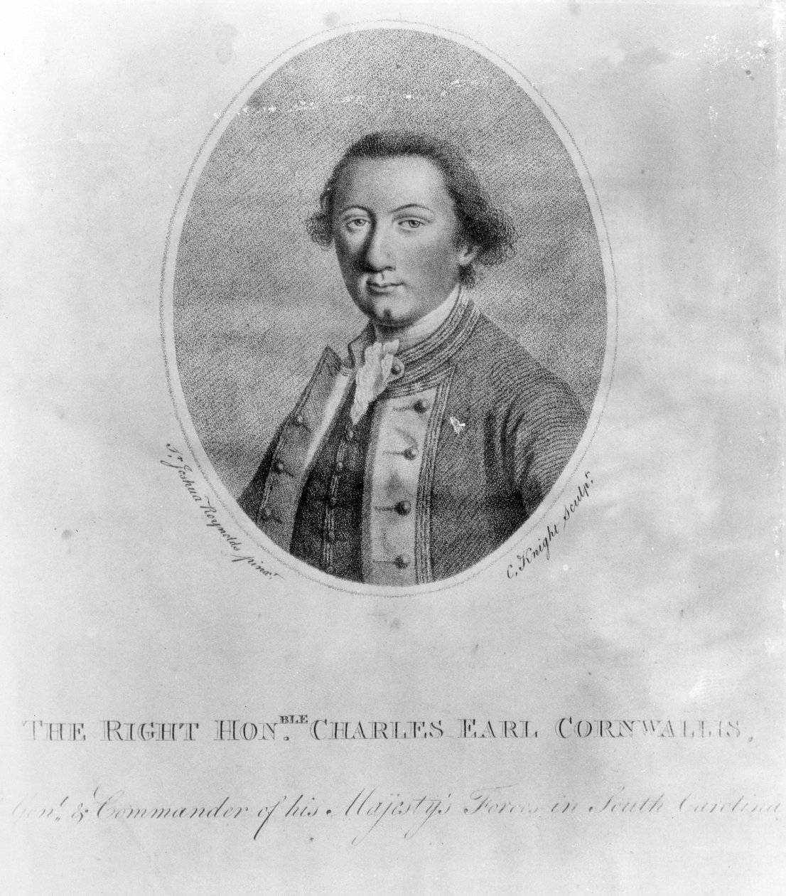 Den højre Hon. Charles Earl Cornwallis, tryk lavet af C. Knight af Joshua Reynolds