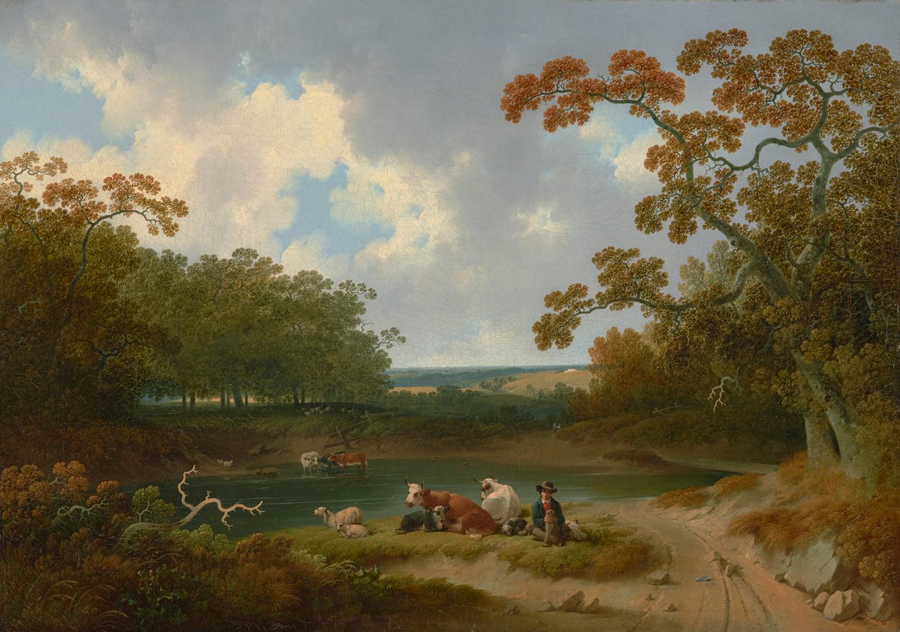 Udsigt over landskabet i Pennsylvania 1823 (olie på lærred) af Joshua Shaw